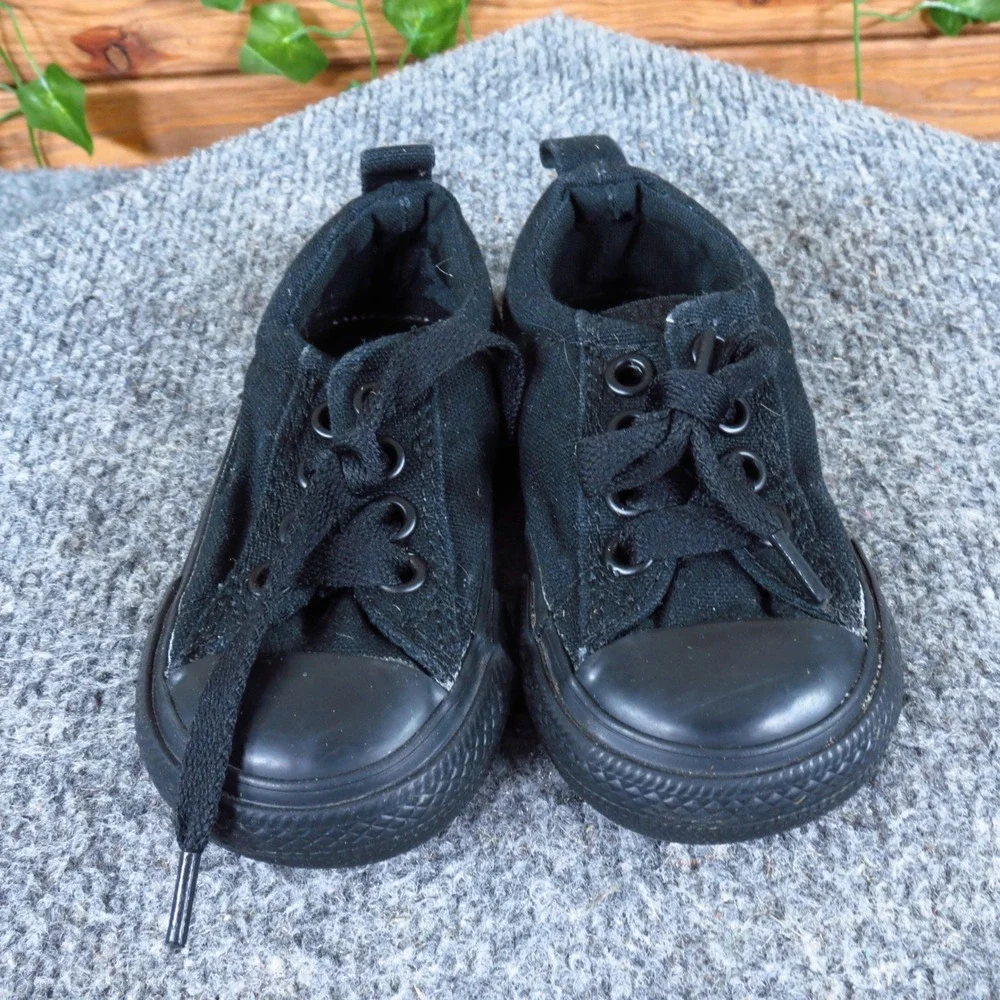 Converse Low Top Toddler Boys Casual‎ Sneakers Size 5C Play Shoes Black Fabric